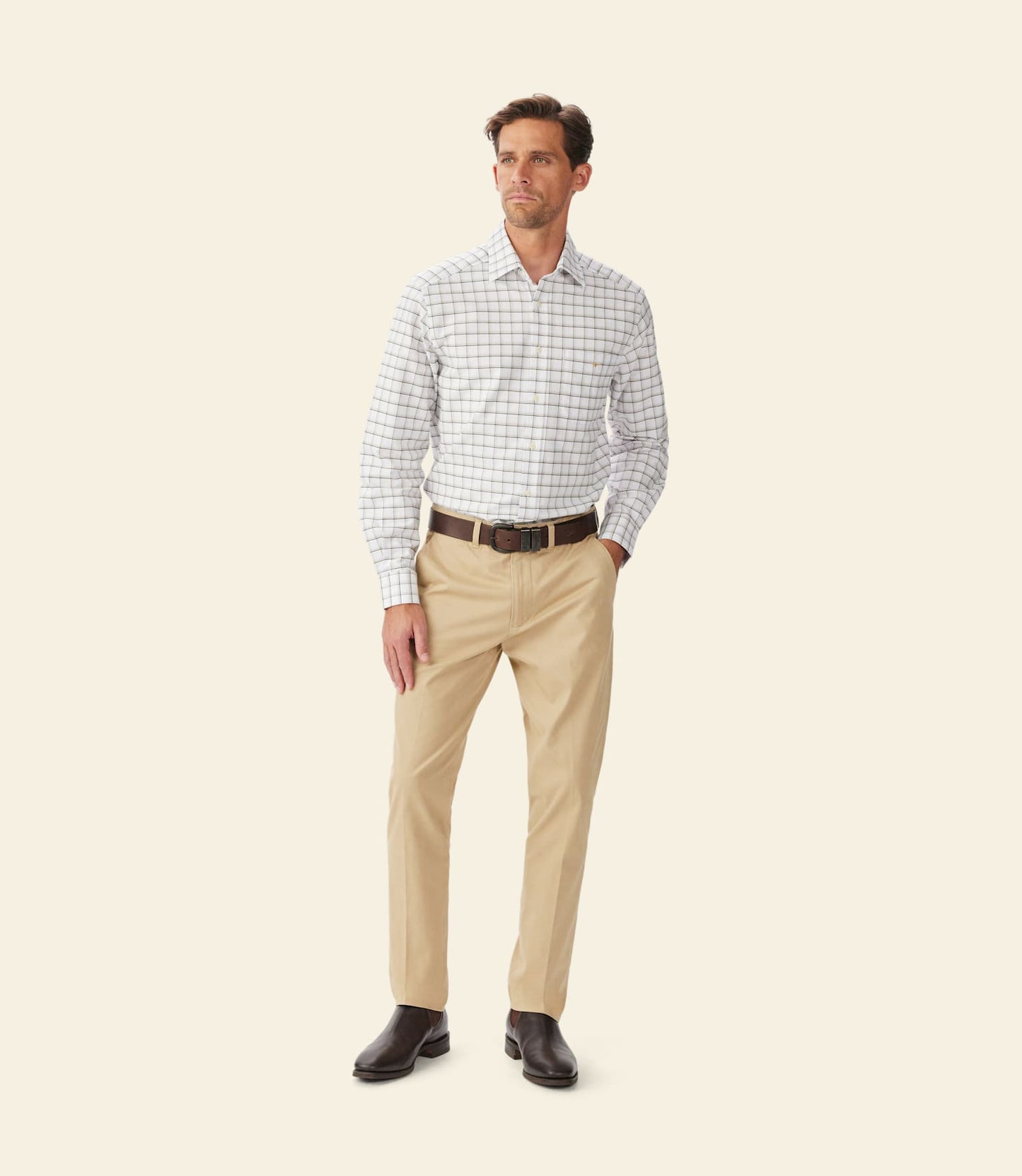Undara classic Oxford shirt white blue sand