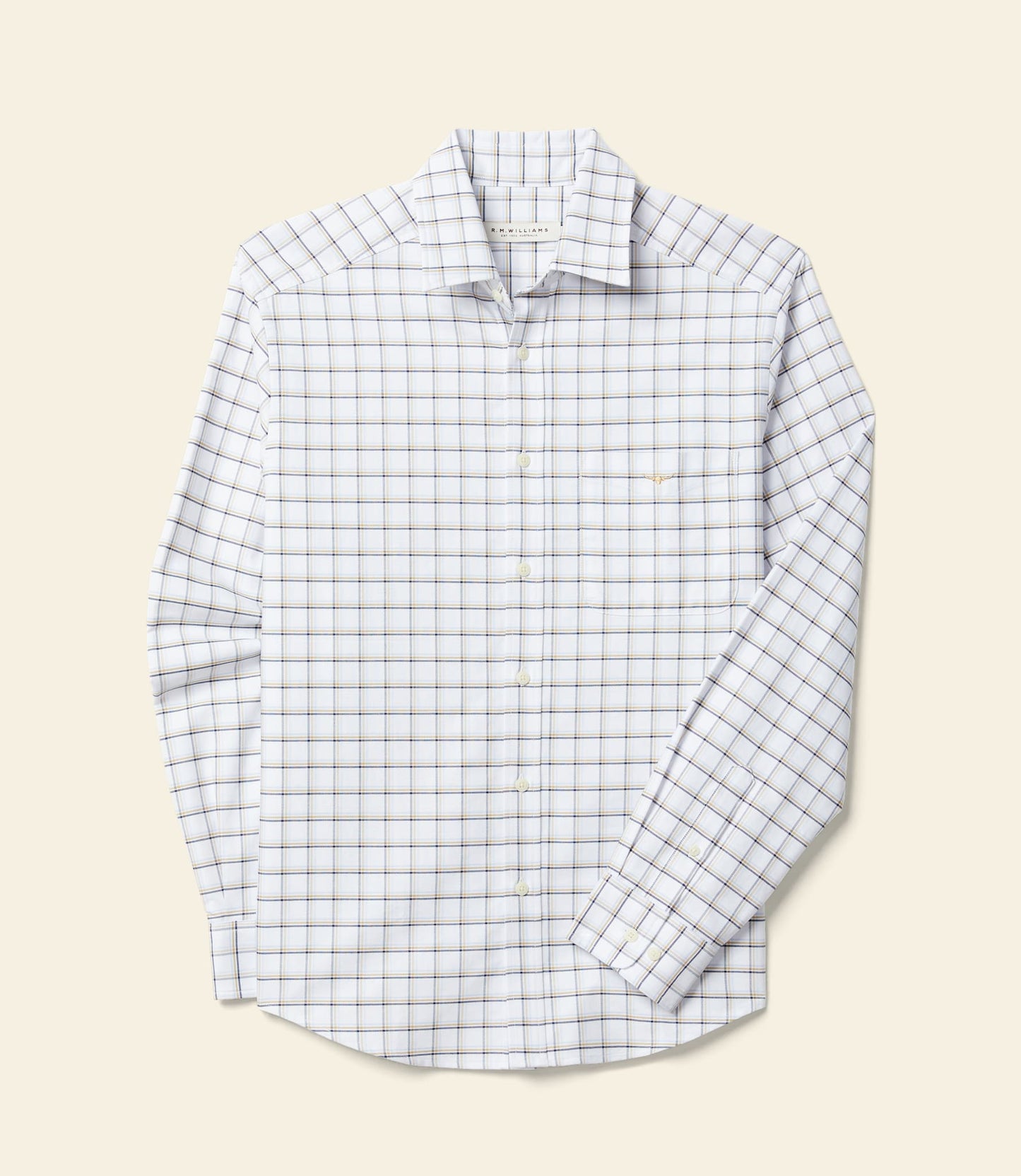 Undara classic Oxford shirt white blue sand