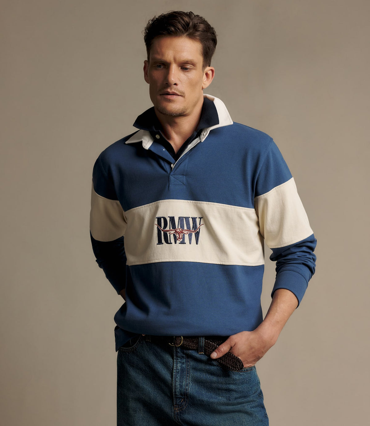 Heritage Panel Rugby Mid Blue