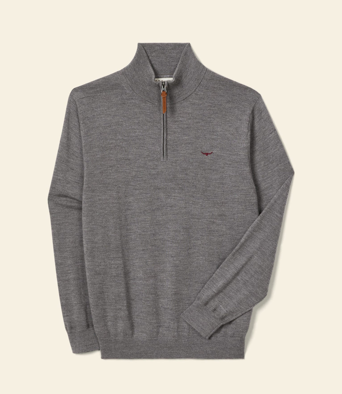 Ernest Merino 1/4 Zip Knit Grey Marl