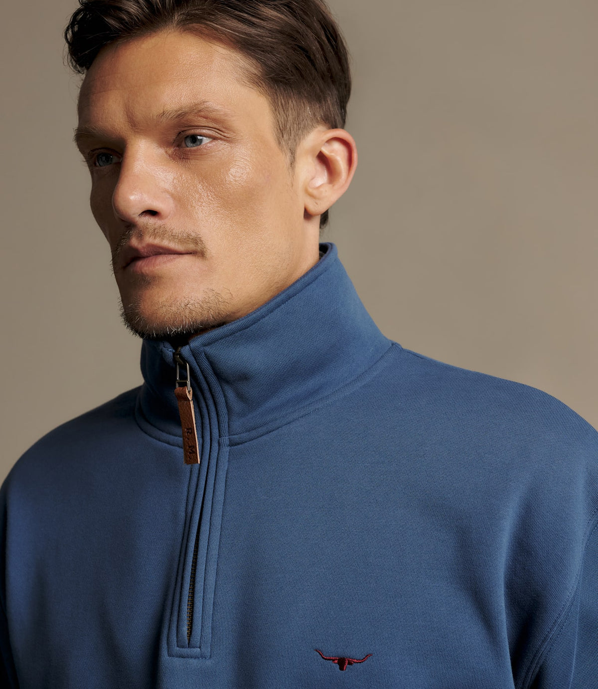 Mulyungarie 1/4 Zip Sweatshirt Mid Blue