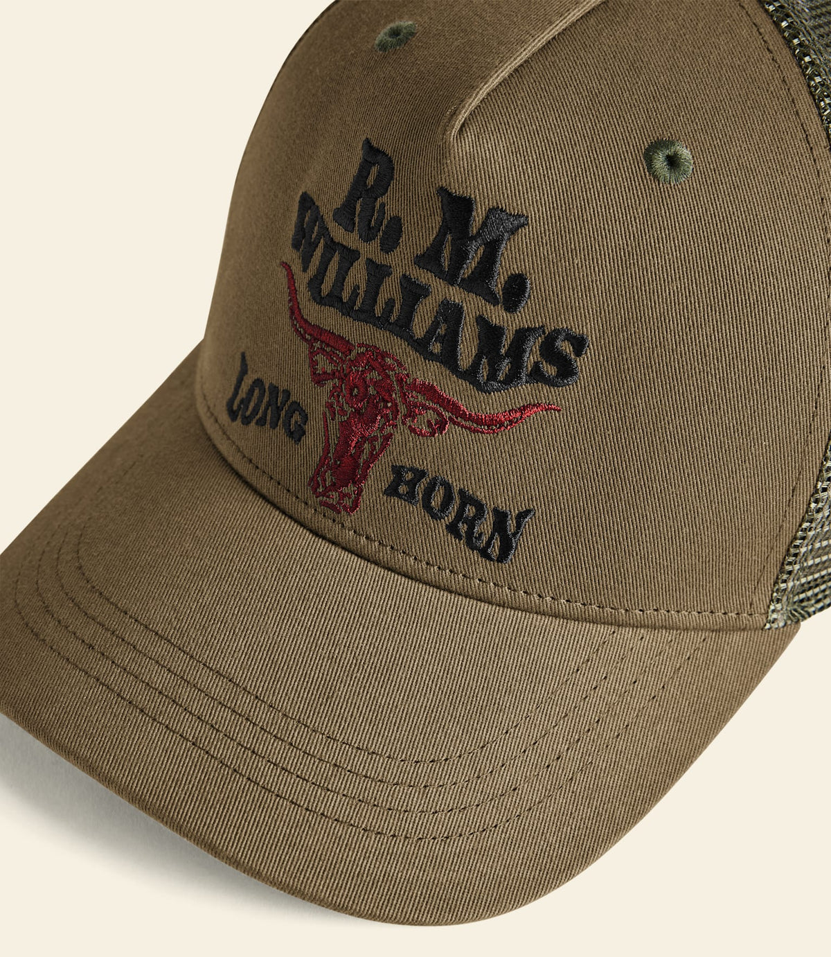 Longhorn Trucker Cap Dark Olive