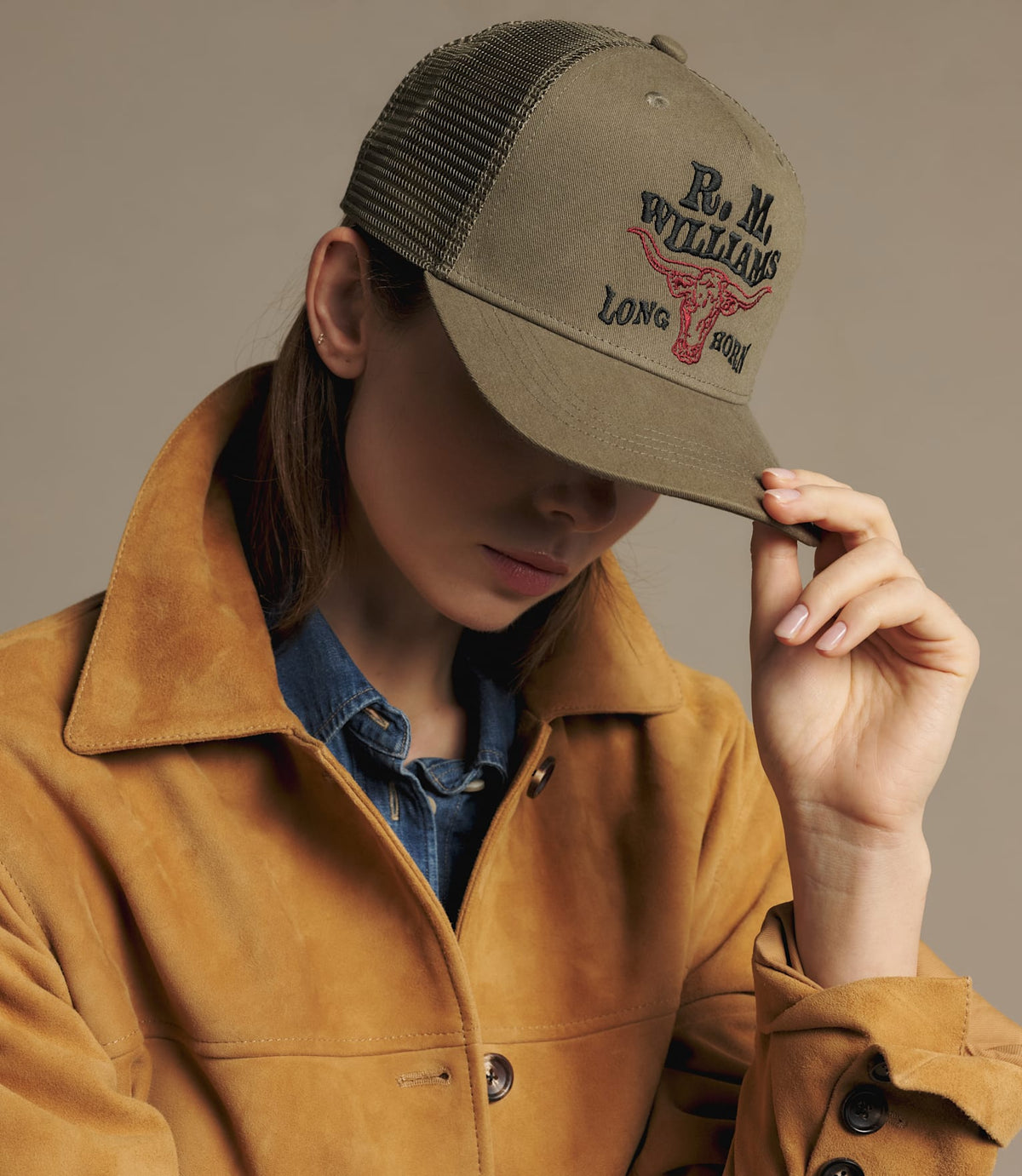 Longhorn Trucker Cap Dark Olive