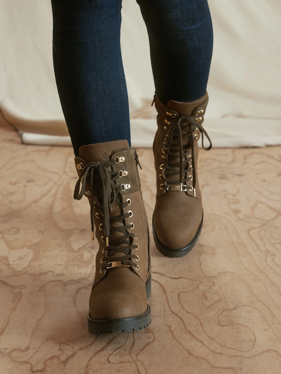 The Anglesey Shearling Lined Combat Boot Fog