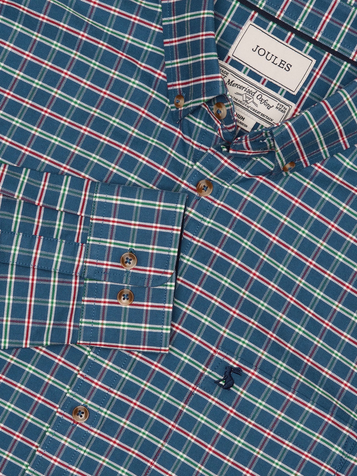 Oxford Classic Fit Blue Check Long Sleeve Cotton