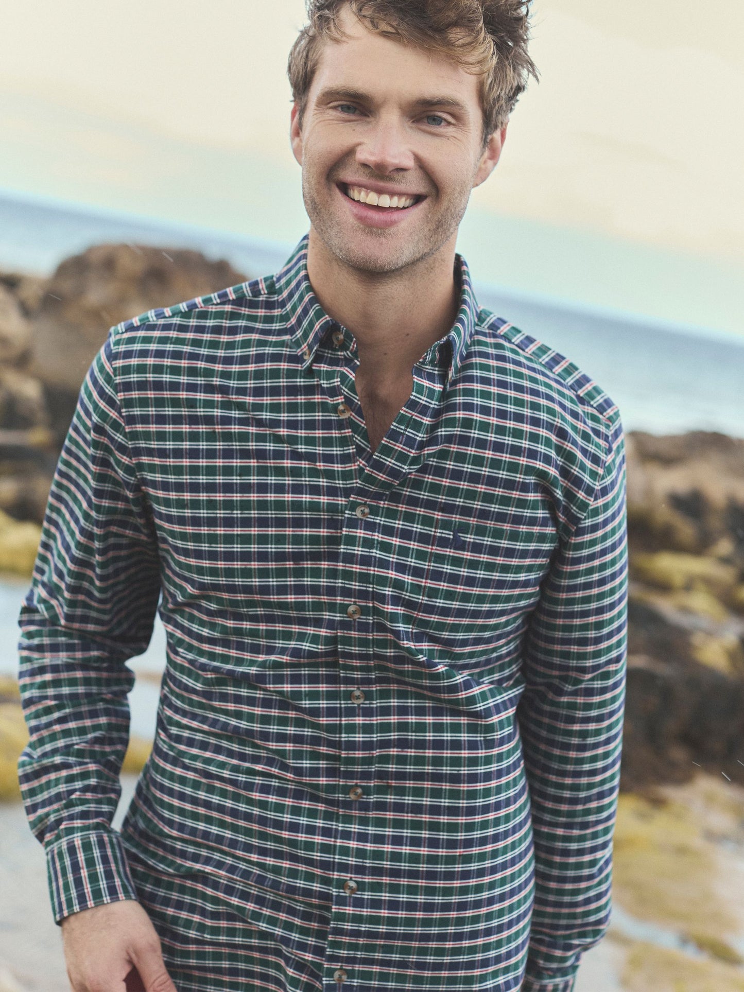 Oxford Classic Fit Blue Check Long Sleeve Cotton