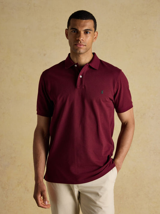 Woody Burgundy Red Cotton Pique Polo Shirt