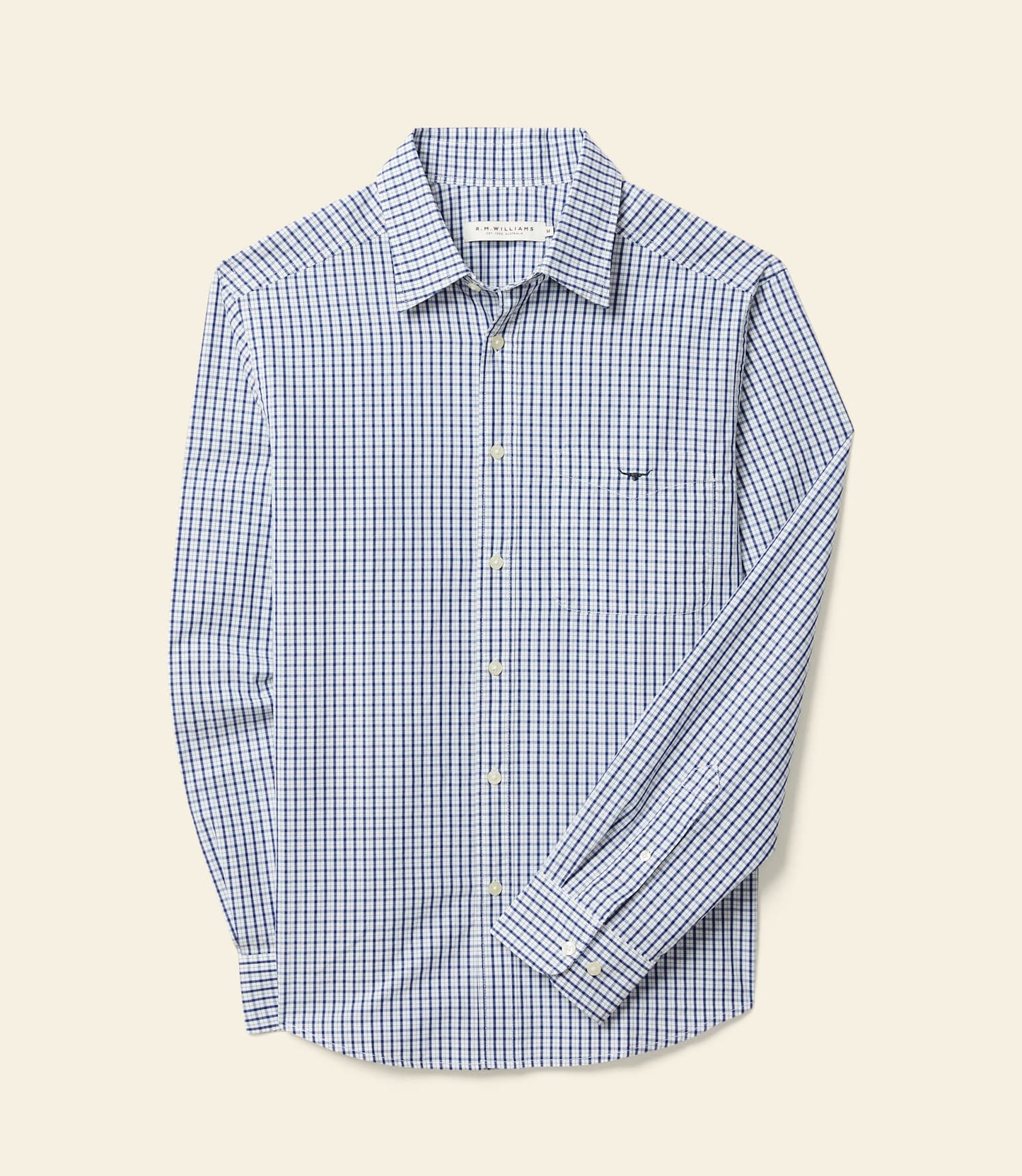 Augusta classic poplin shirt white blue