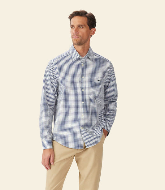 Augusta classic poplin shirt white blue