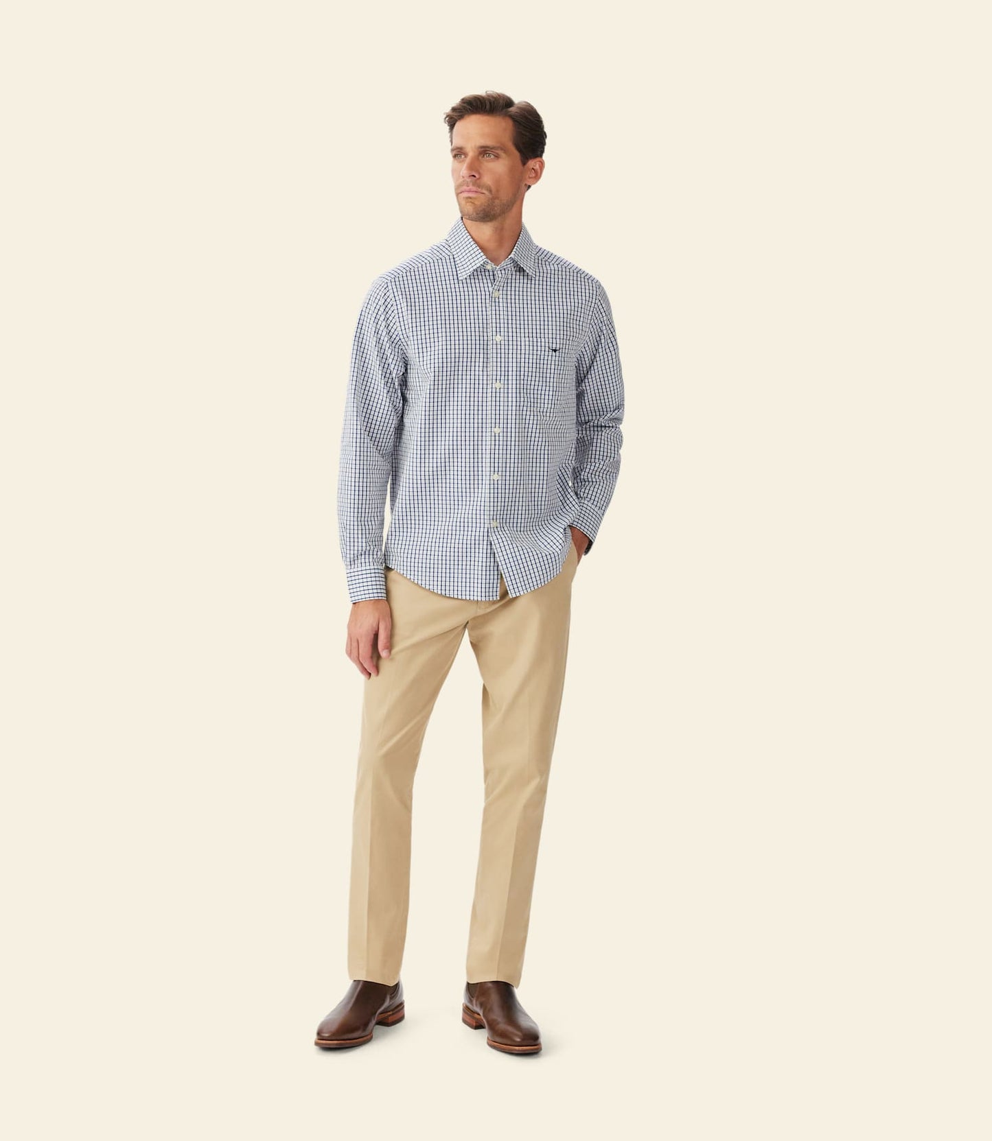 Augusta classic poplin shirt white blue