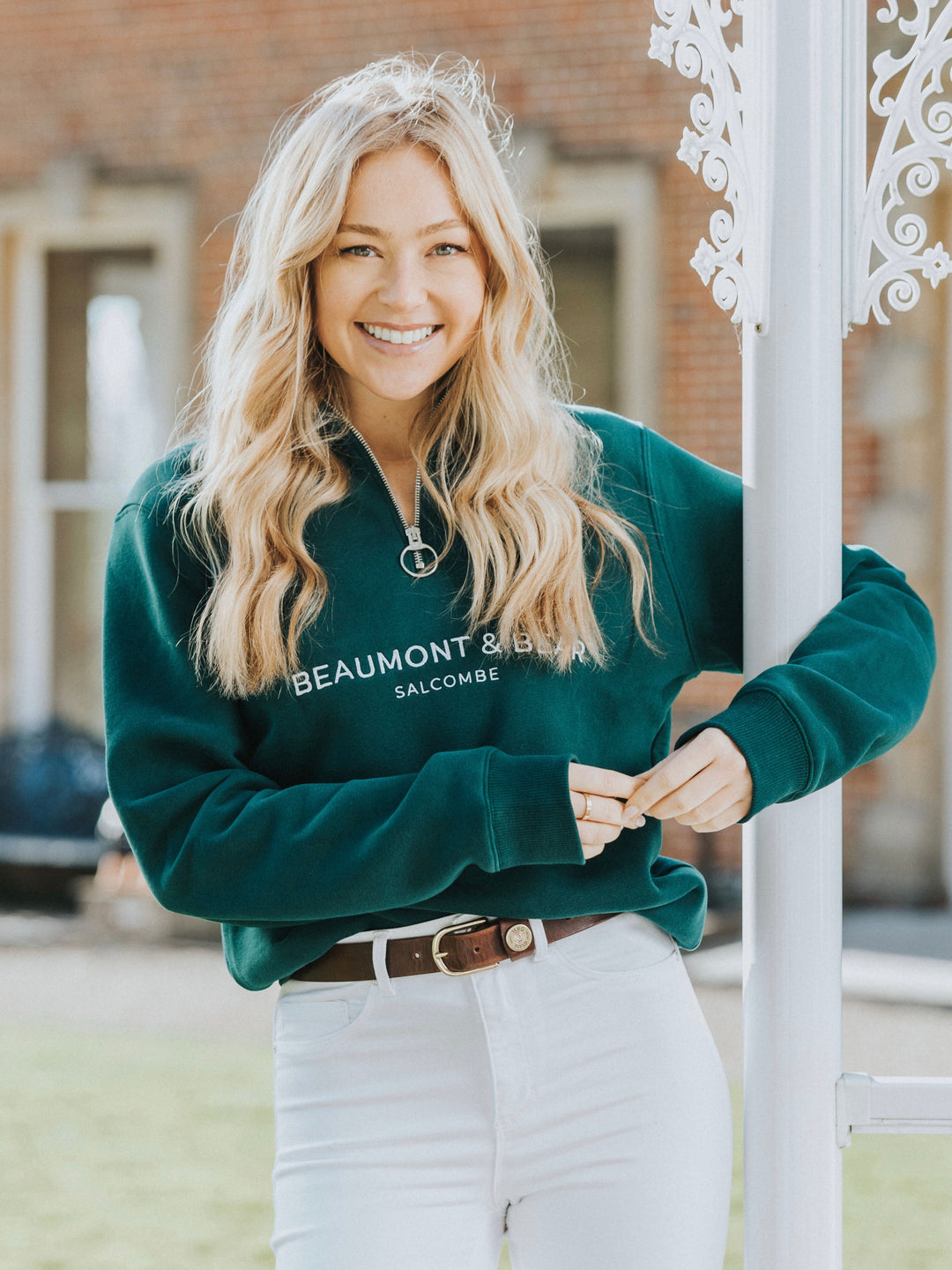Kingswear Unisex Quarter Zip Green