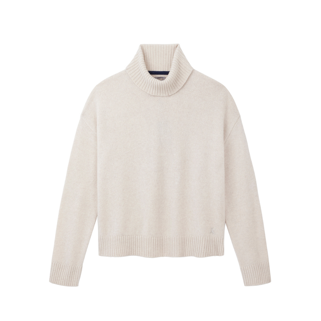 The Sophia Merino Wool Rollneck Jumper Oatmeal