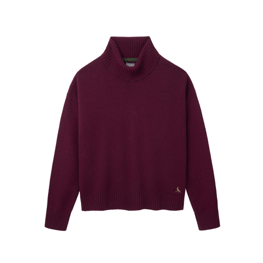 The Sophia Merino Wool Rollneck Jumper Plum