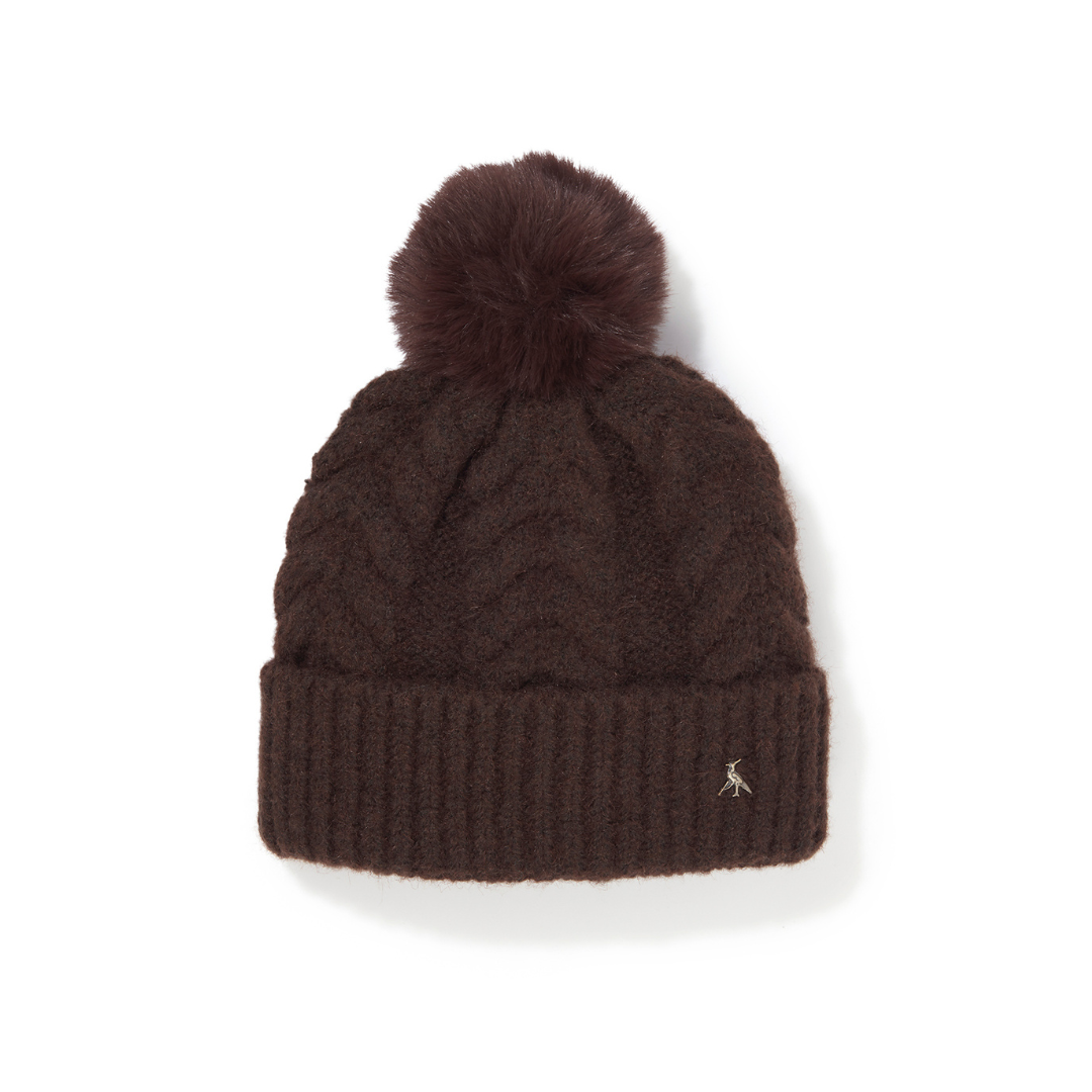 The Langham Pom Beanie chocolate