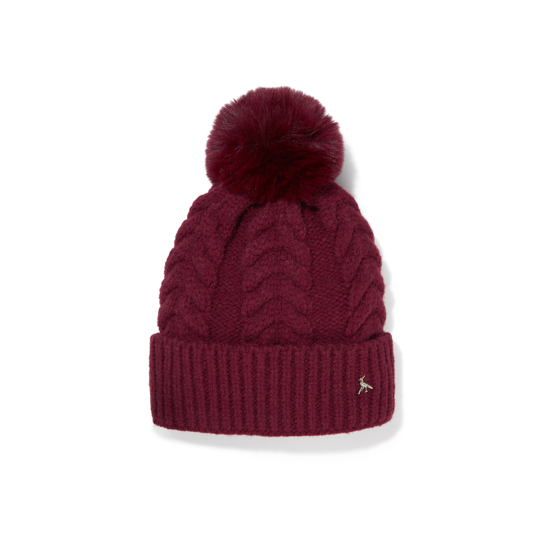 The Langham Pom Beanie plum