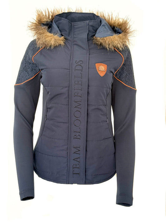 Francesca Navy & Rose Gold Lace & Fur Jacket