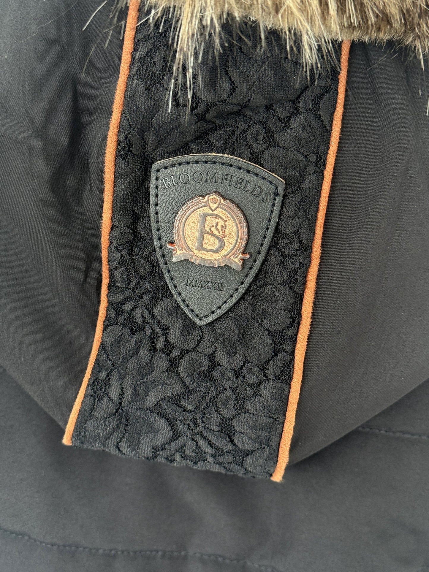 Francesca Navy & Rose Gold Lace & Fur Jacket