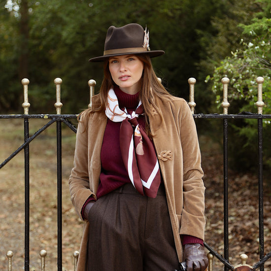 The Melford Silk Scarf Plum