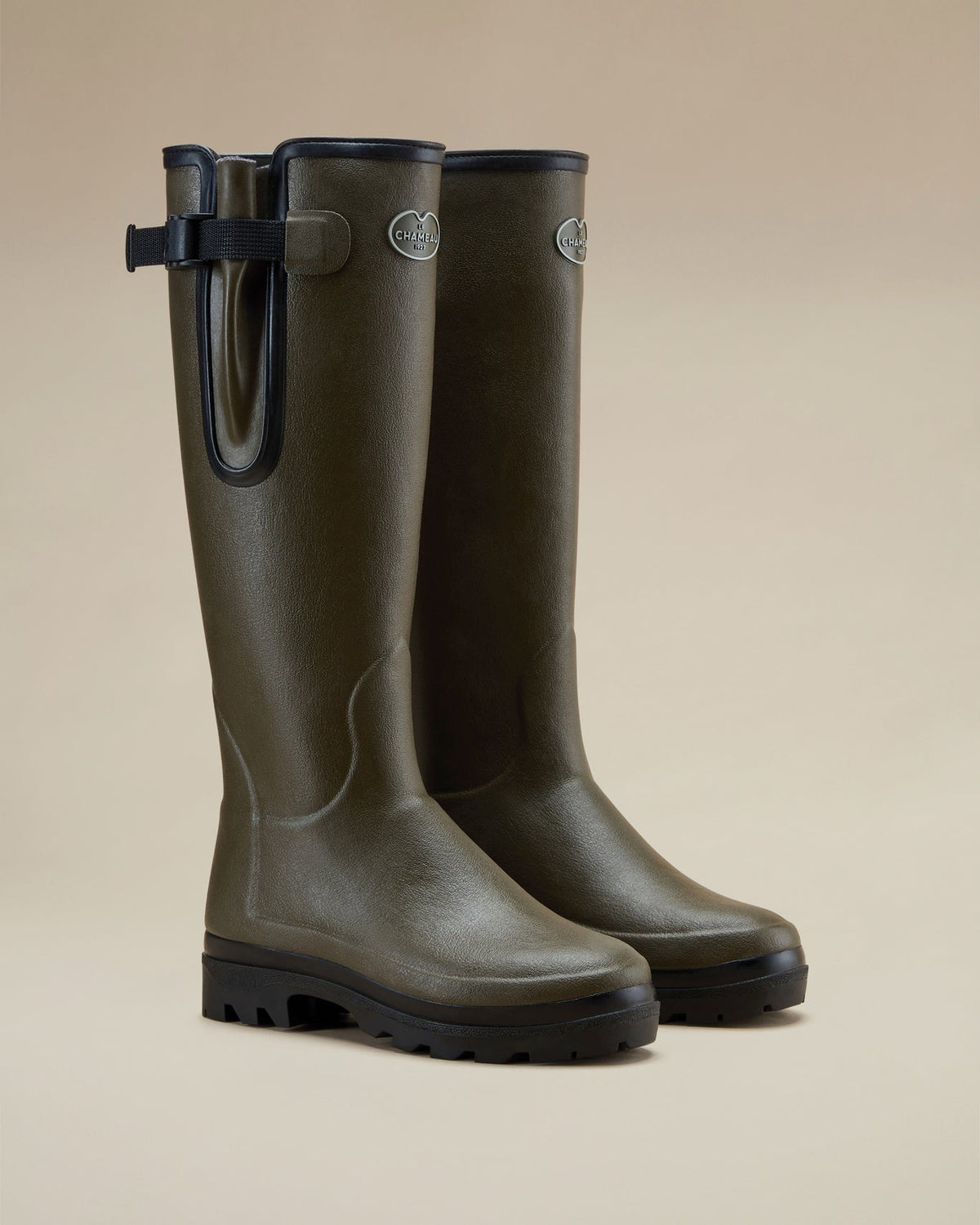 Women’s Vierzonord Neoprene Blue Lined Wellington Chameau Green