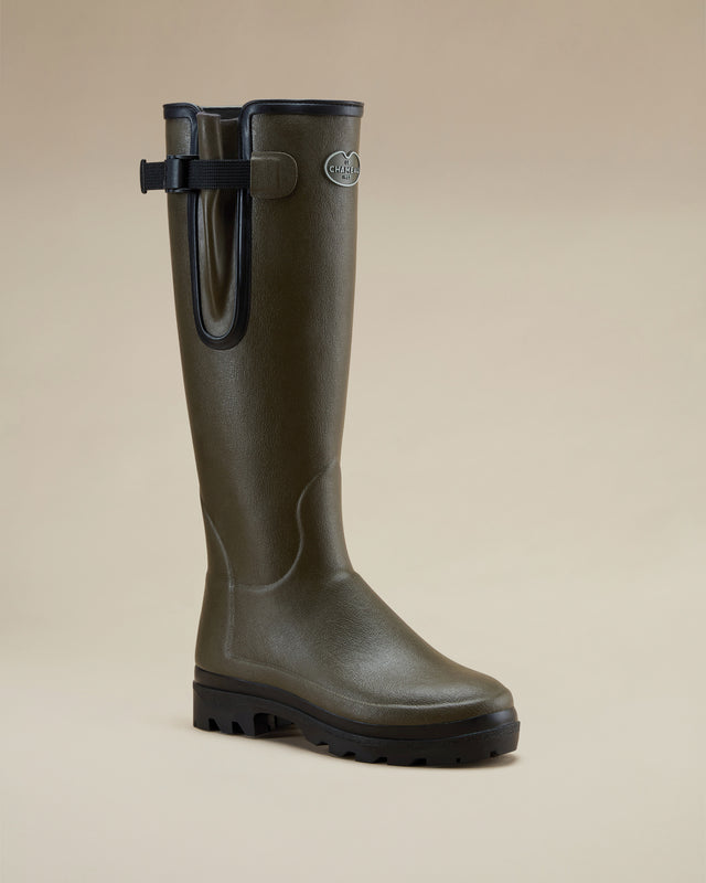 Women’s Vierzonord Neoprene Blue Lined Wellington Chameau Green