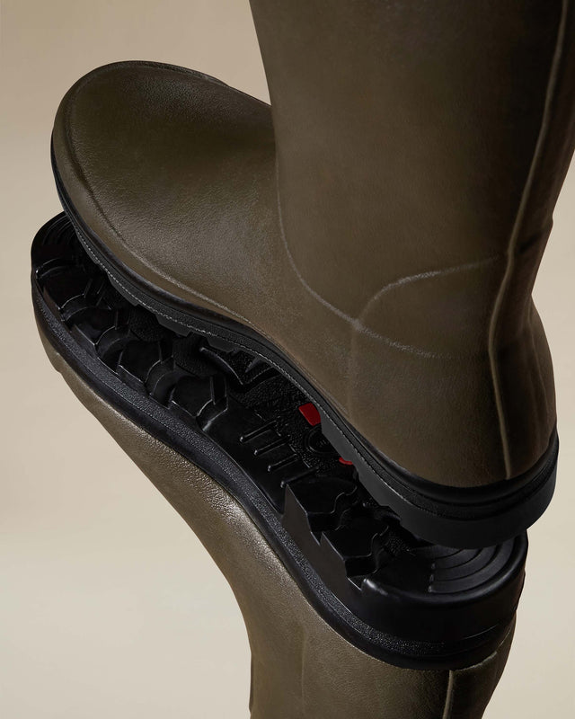 Men’s Vierzonord Neoprene Blue Lined Wellington Boots Chameau Green