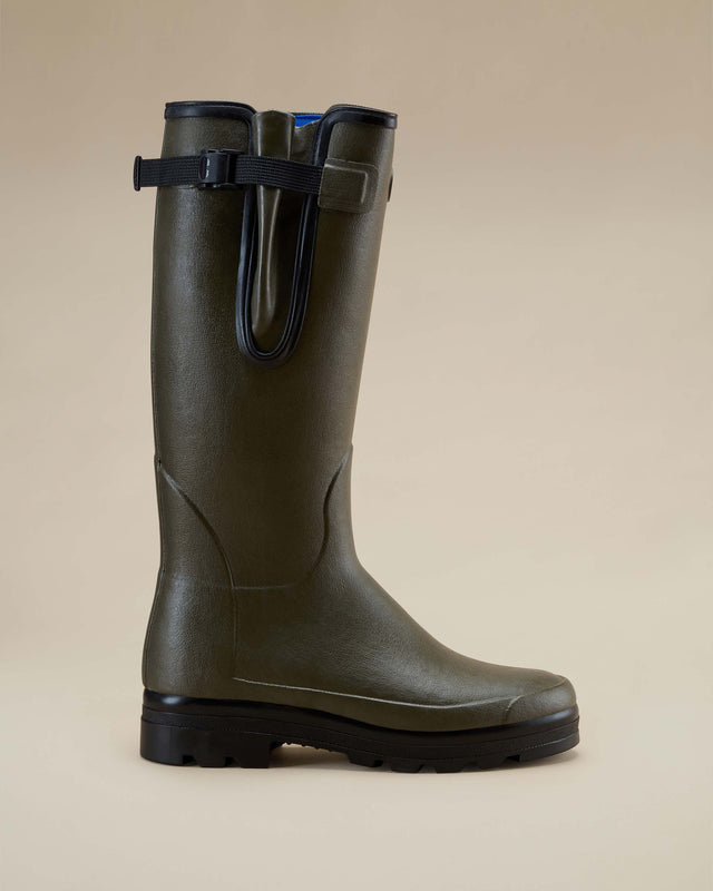 Men’s Vierzonord Neoprene Blue Lined Wellington Boots Chameau Green