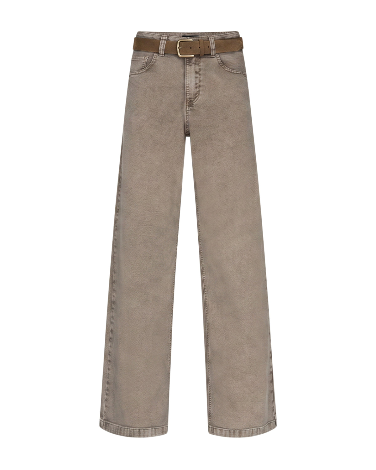Colette & Belt Washed Twill Colour Jean Truffle