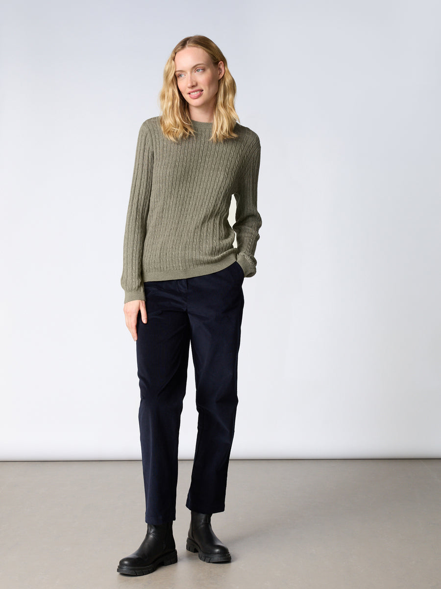 Klara Olive Green Melange Jumper