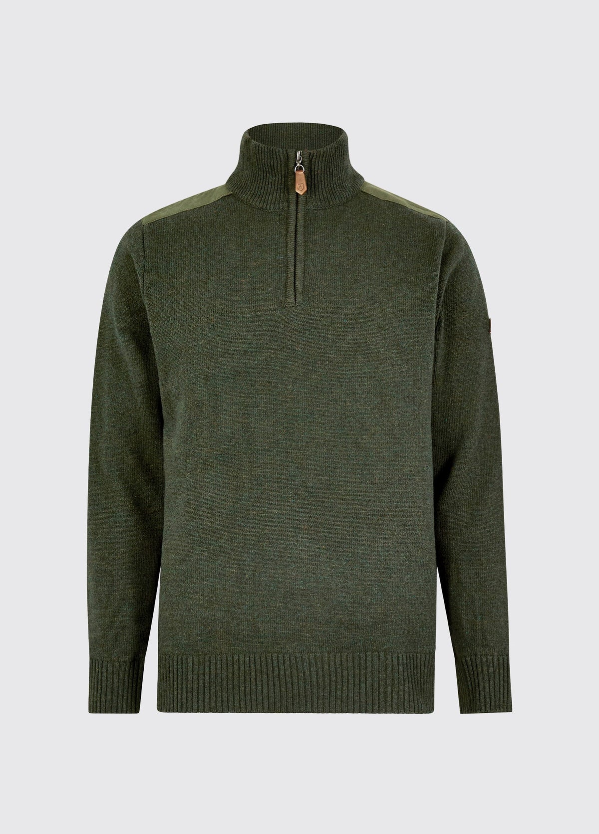 Doherty Mens Zip Neck Sweater- Olive