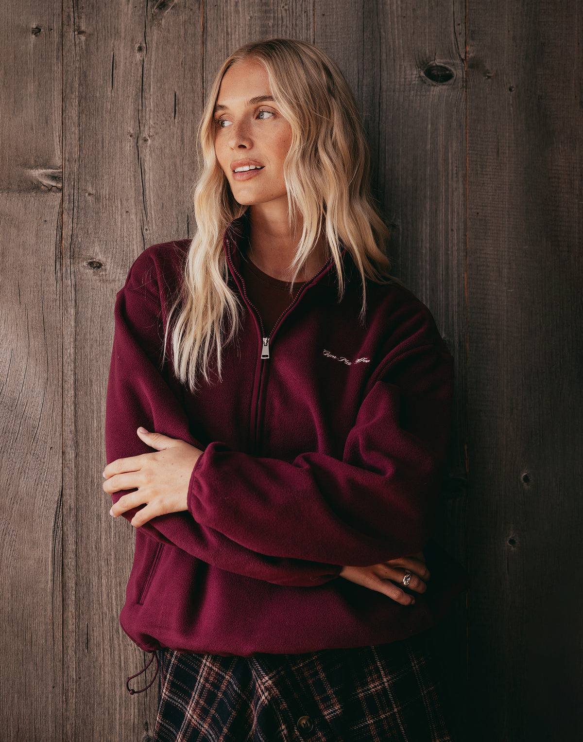 Polar Half Zip Fleece in Cherry Crush