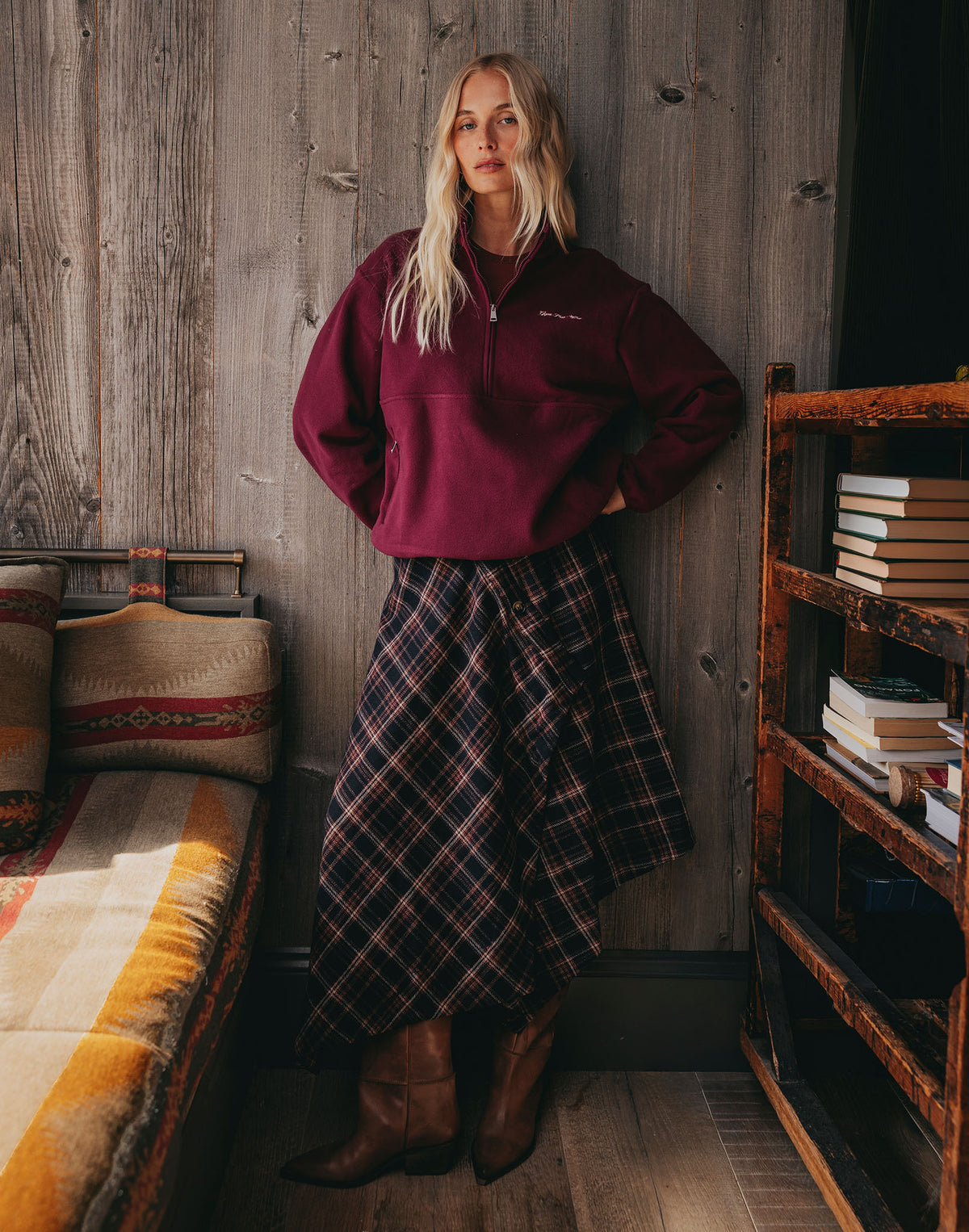 Polar Half Zip Fleece in Cherry Crush