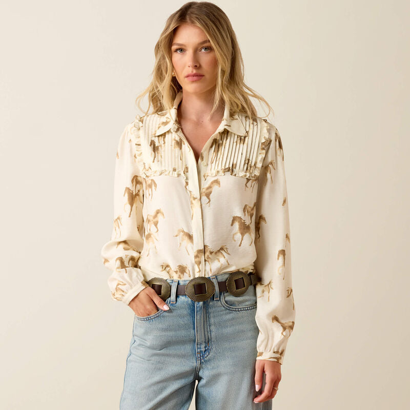 Hannington Blouse Running Horse Print