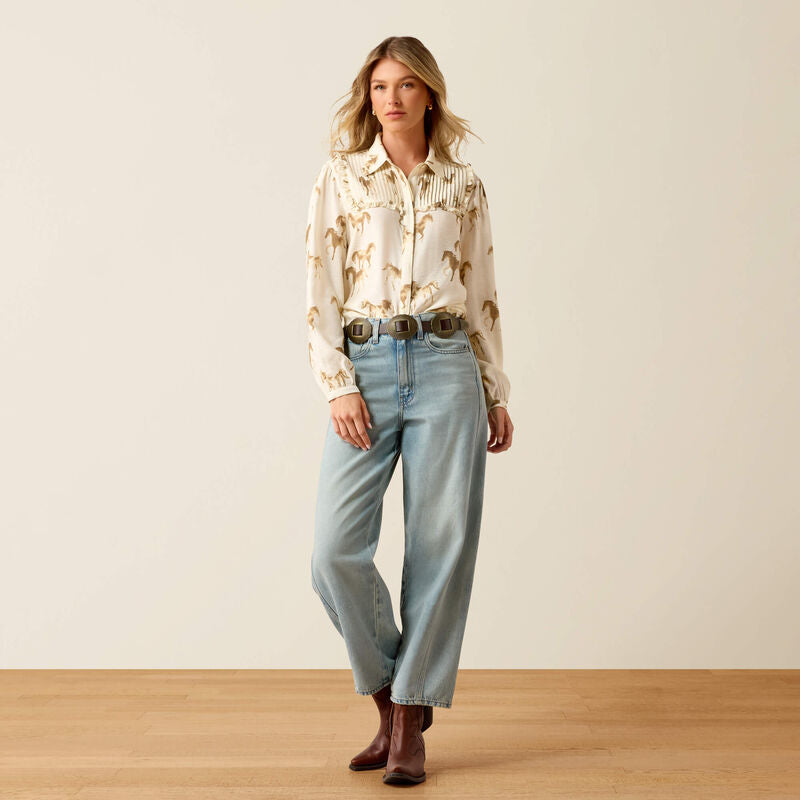 Hannington Blouse Running Horse Print