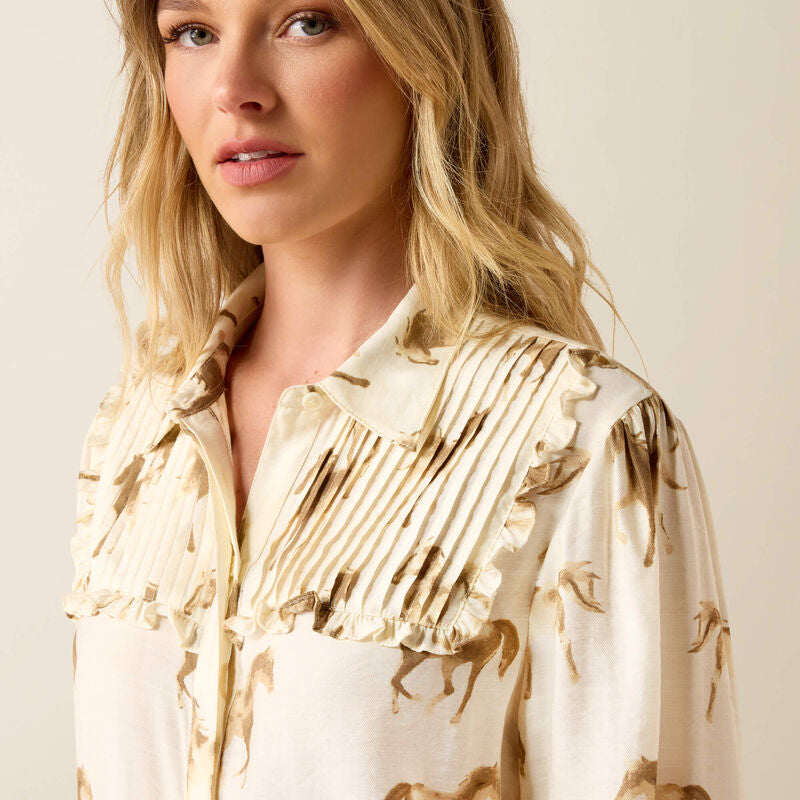 Hannington Blouse Running Horse Print