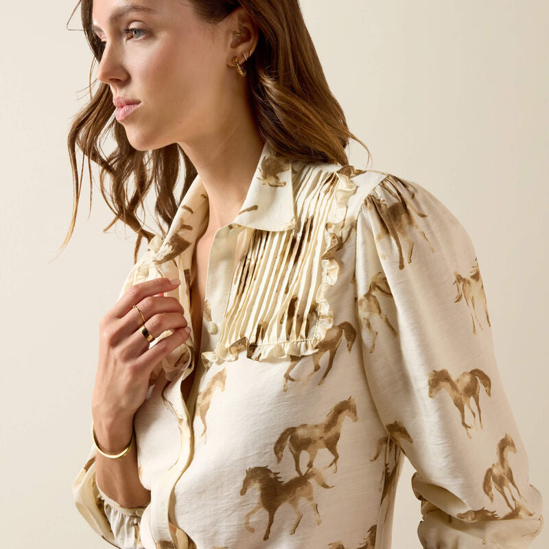 Hannington Blouse Running Horse Print