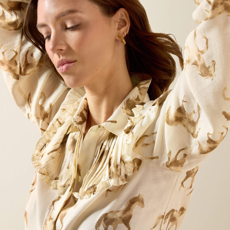 Hannington Blouse Running Horse Print