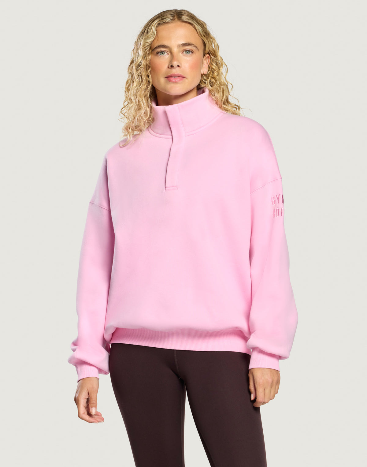 Snap Collar Sierra Sweatshirt in Pink Blossom