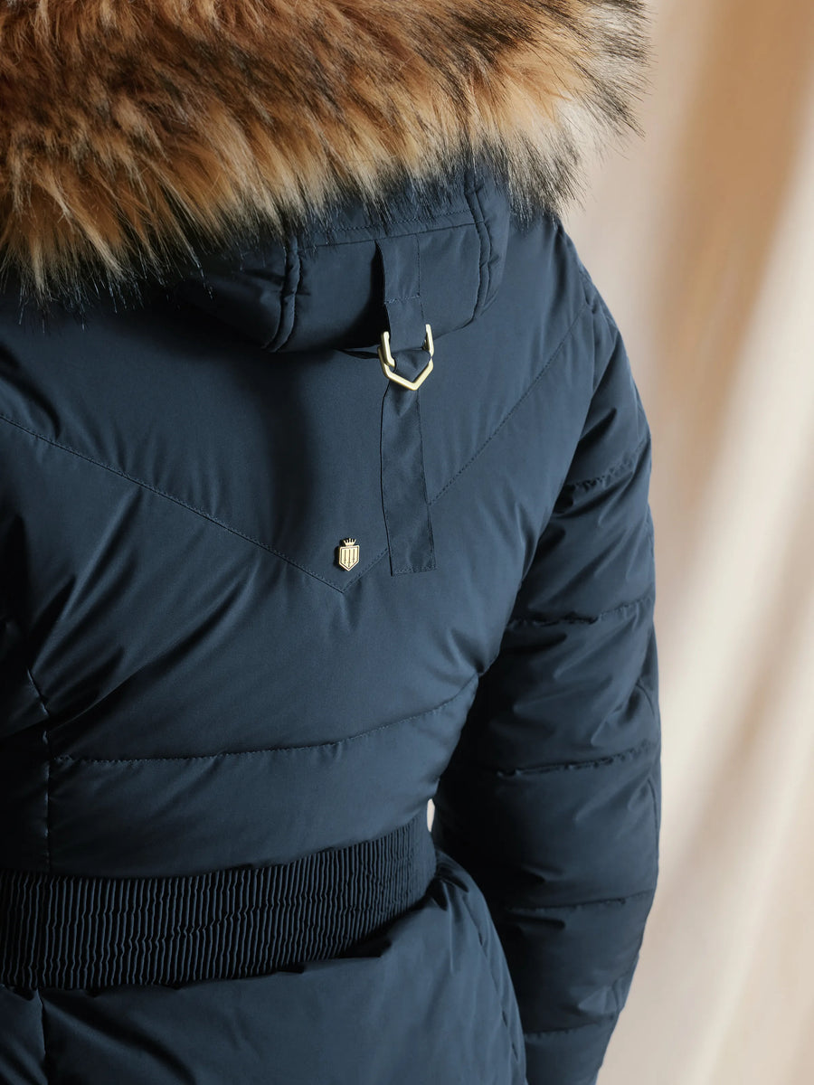 Lexi Navy Water Resistant Long Line Padded Coat