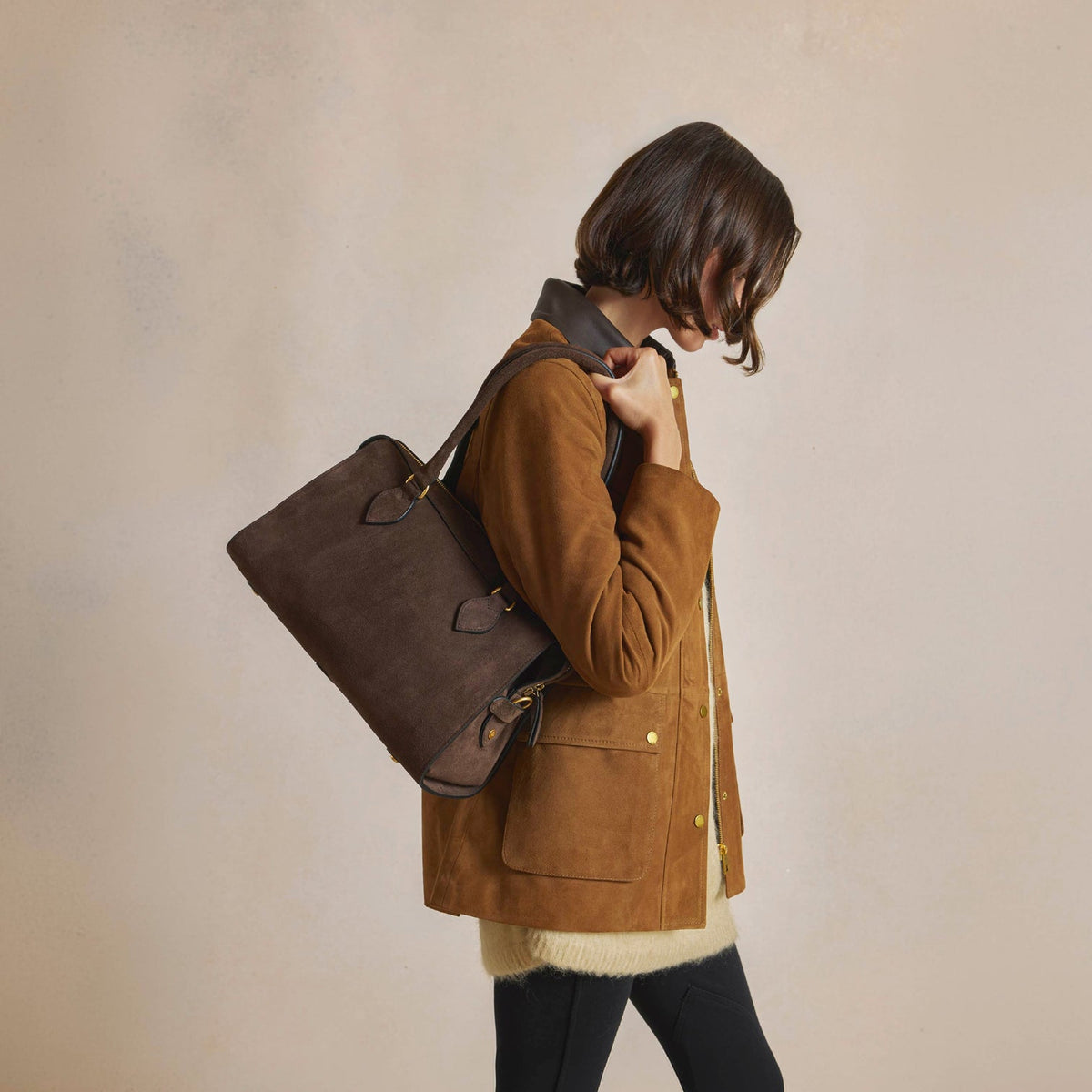 Kew Chocolate suede · Handbag