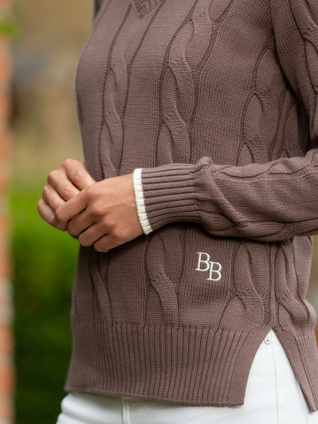 Collaton Women's Cable Knitted Jumper Otter