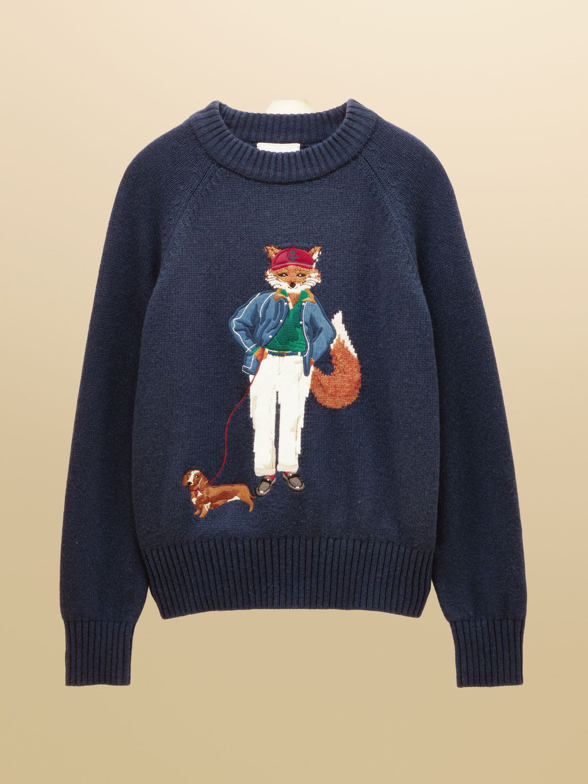 Jonty Fox Navy Cotton Blend Crew Neck Knitted Jump