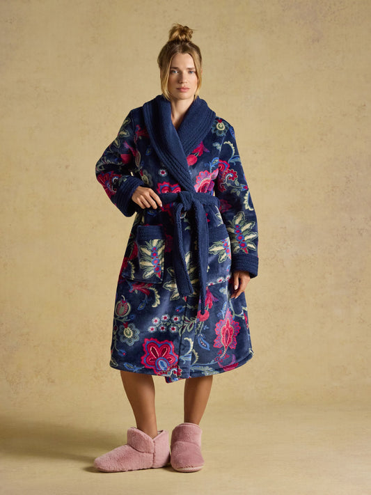 Navy Fleece Dressing Gown