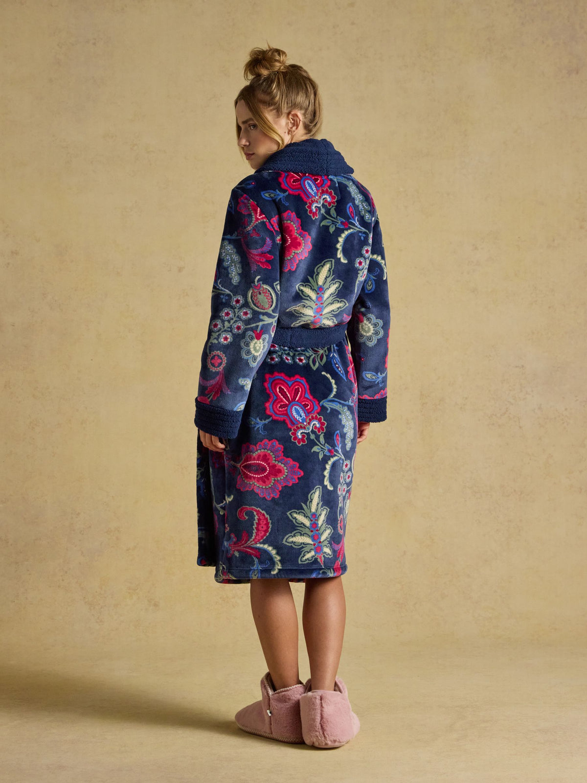 Navy Fleece Dressing Gown