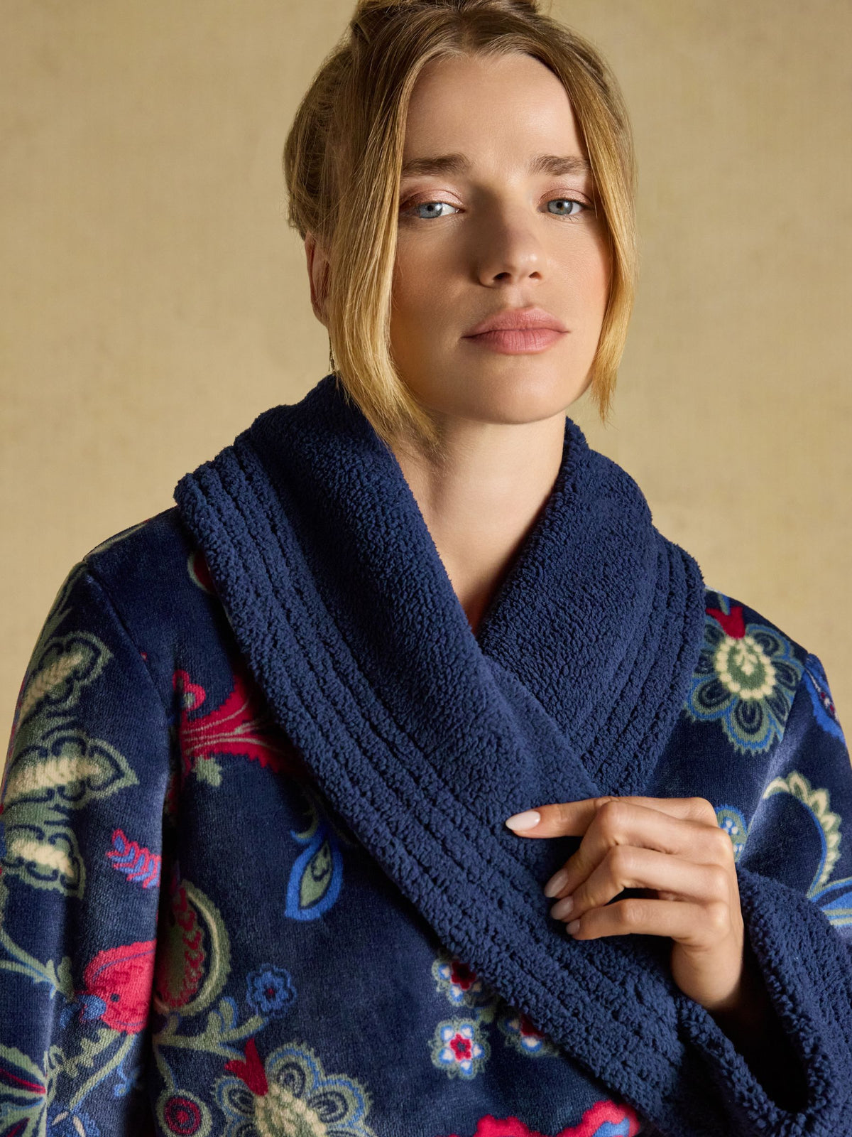 Navy Fleece Dressing Gown