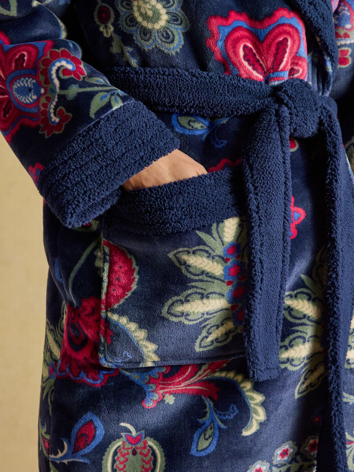 Navy Fleece Dressing Gown