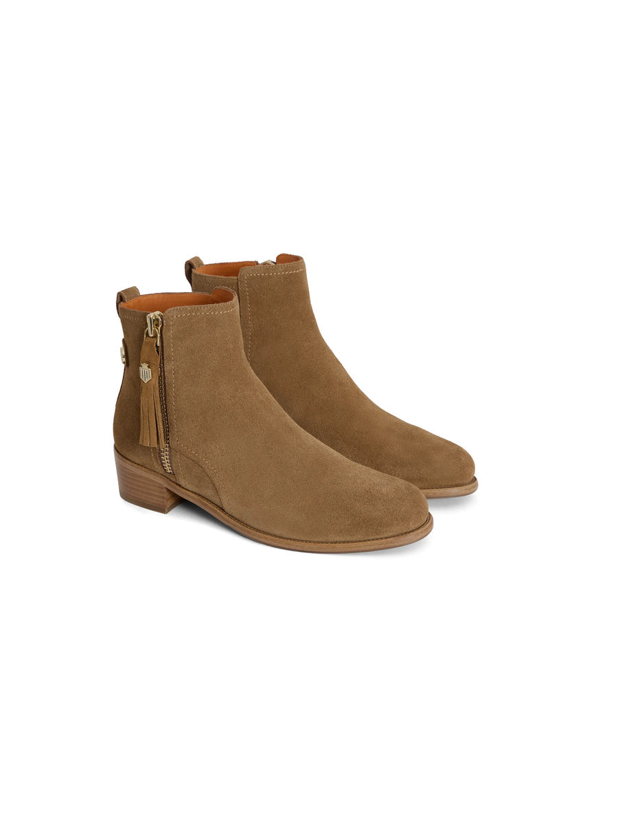 Oakham flat ankle boots tan
