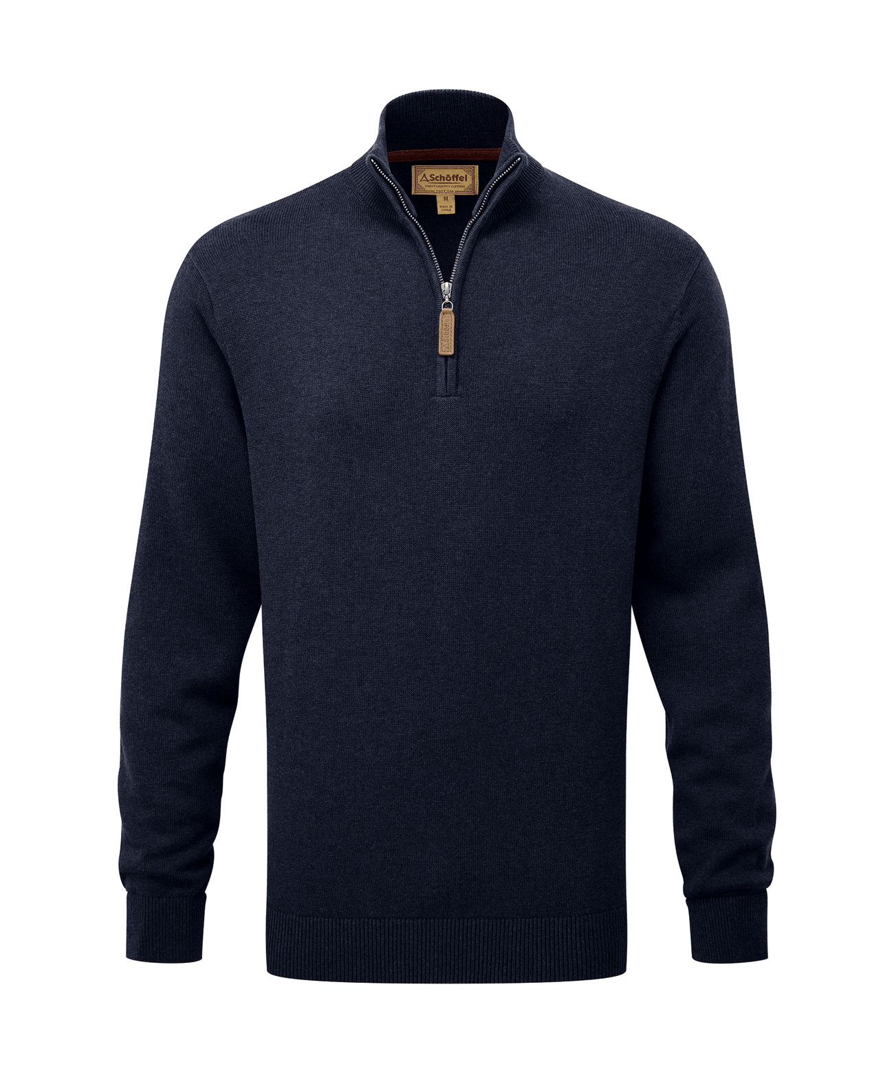 Calton Cotton Cashmere Quarter Zip Jumper Navy