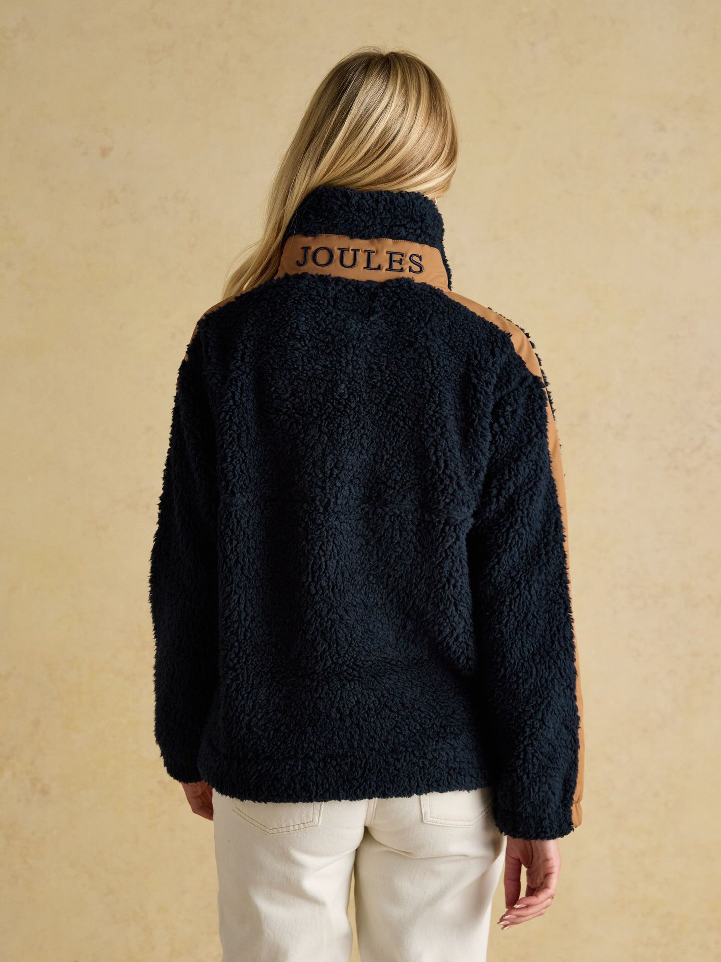 Tilly Navy Quarter Zip Borg Fleece