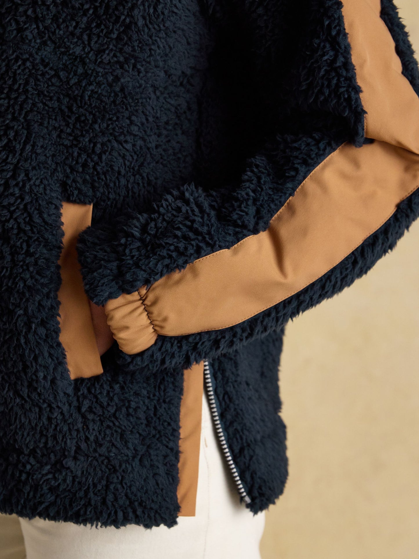 Tilly Navy Quarter Zip Borg Fleece