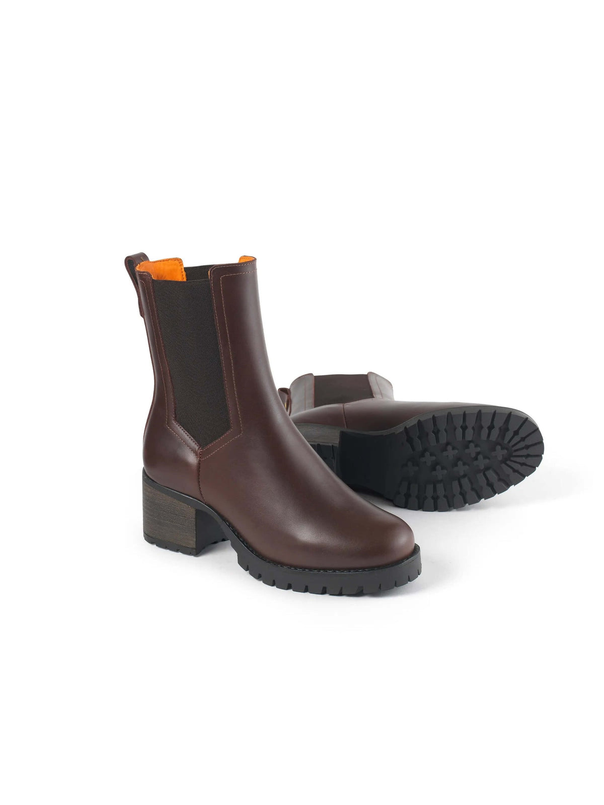 Boudica Mahogany leather Heeled ankle boots